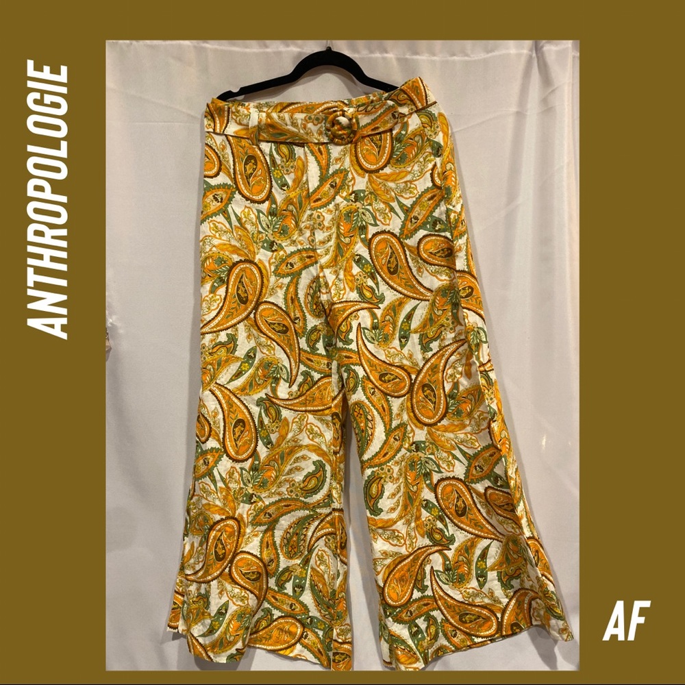 FAITHFUL THE BRAND JUNIPER PAISLEY PRINT FLARE PANTS NEW NWT 10 anthropologie